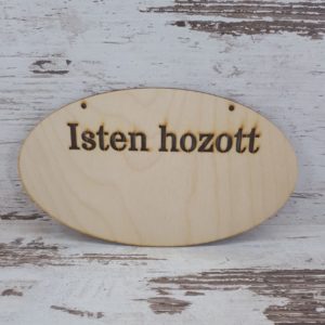 Isten Hozott ovál fa tábla 20x12