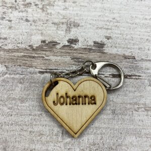 Női neves fa kulcstartó / J