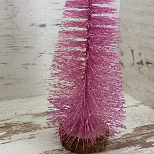 Rózsaszín csillogós fenyő 23 cm